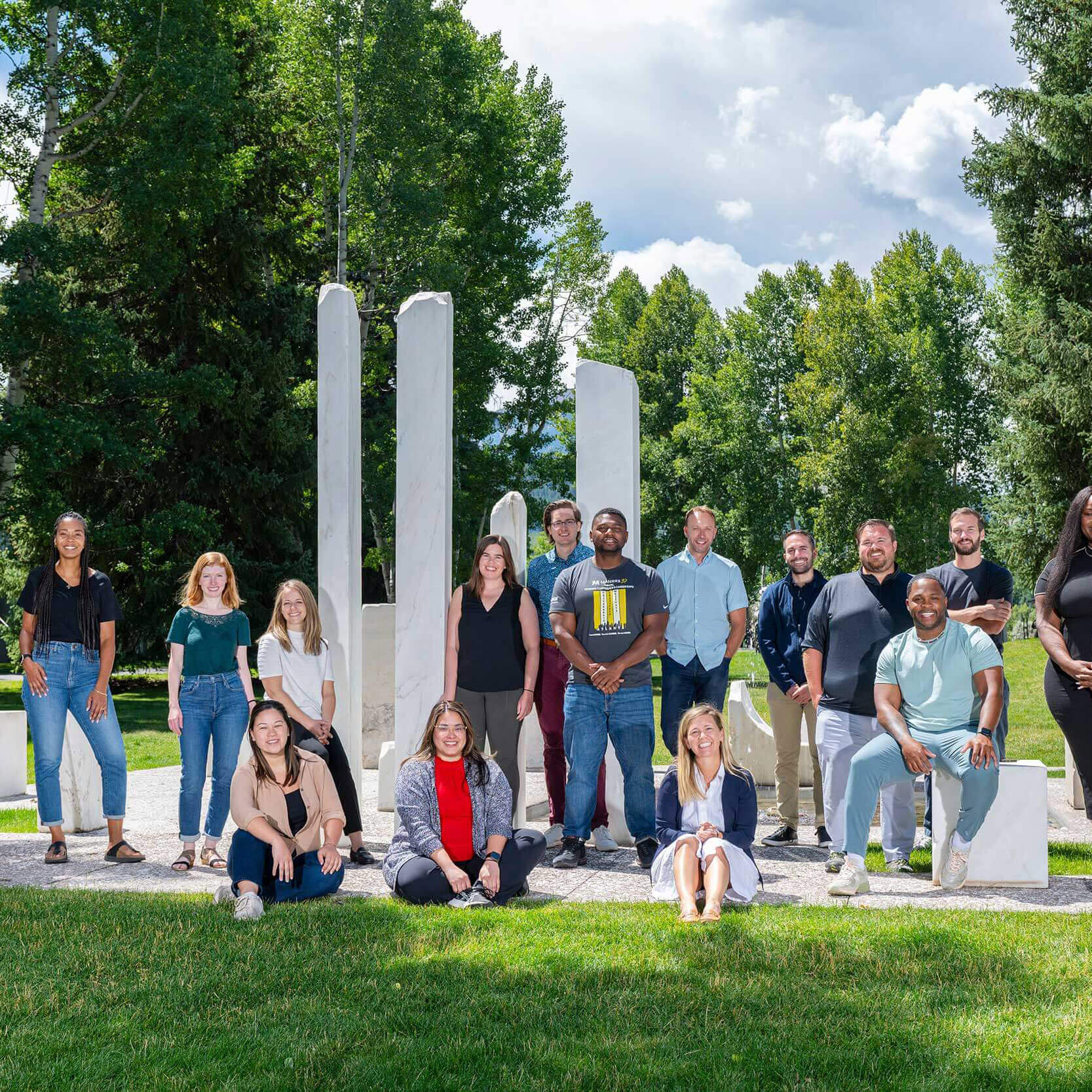 FellowsHero-reducedsize Picture of Fellows standing at statue garden at the Aspen Institute
