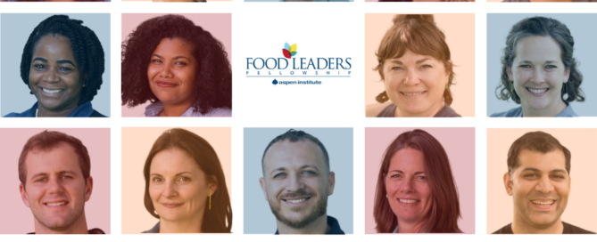 This image is a mosaic of all 18 Food Leaders Fellows, symbolizing the diversity of the civic, business, and nonprofit leaders who are all dedicated to changing the food system to eradicate food and nutritional insecurity, support food entrepreneurs and farmers, and push forward sustainable solutions.